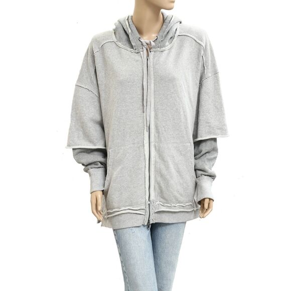 Free People We The Free Cher Twofer Hoodie Top Sweatshirt Cotton M New 283697 - Picture 8 of 11